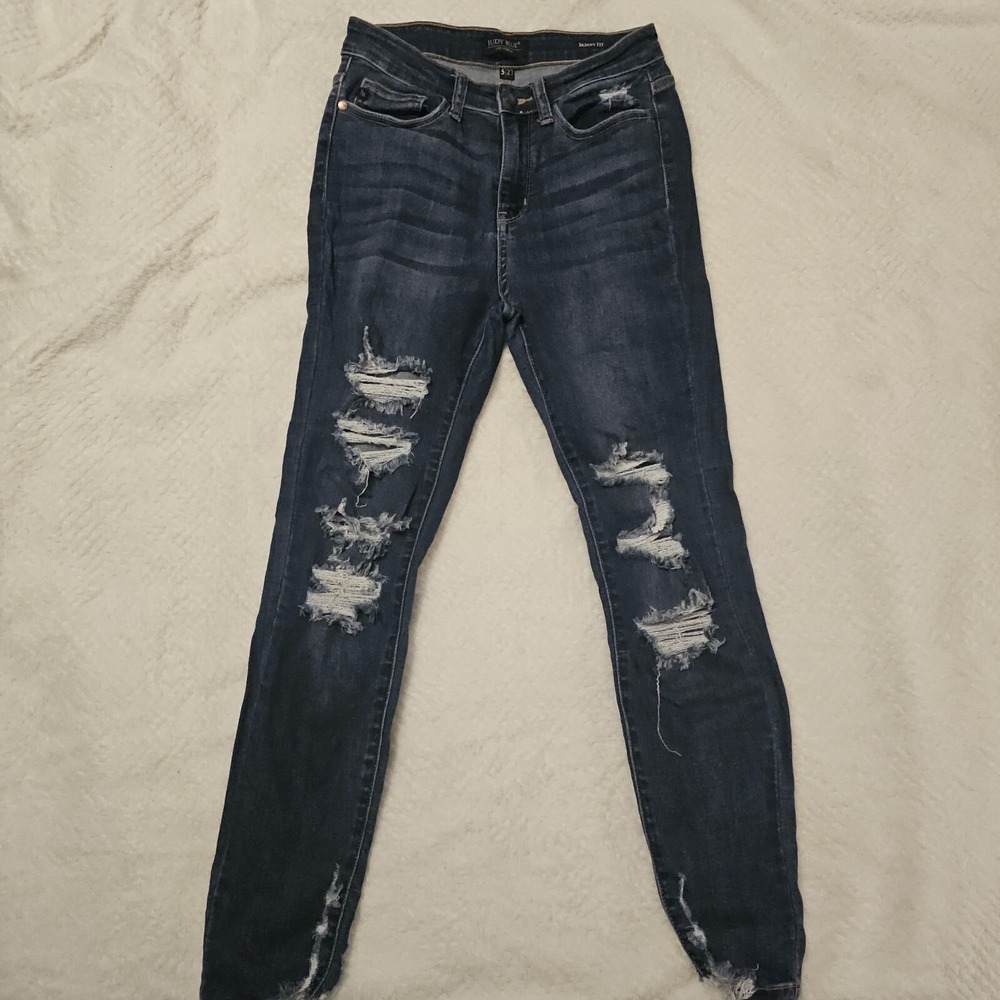 Judy Blue‎ High Rise Cropped Skinny Jeans 5/27 Dark Wash